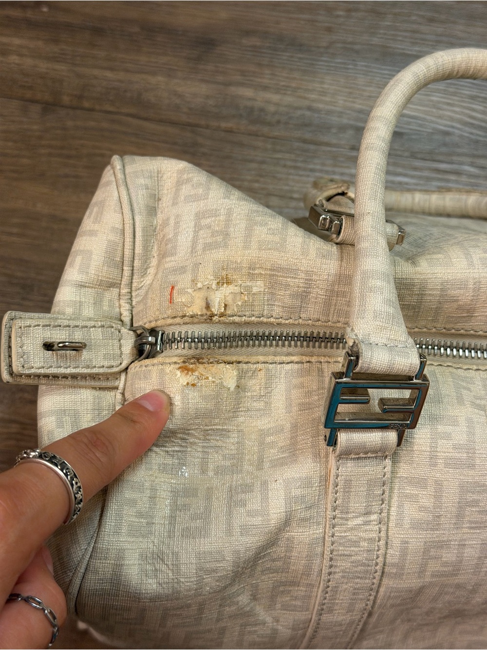 Fendi Beige Zucca Canvas Top-Handle Satchel - Picture 4 of 15